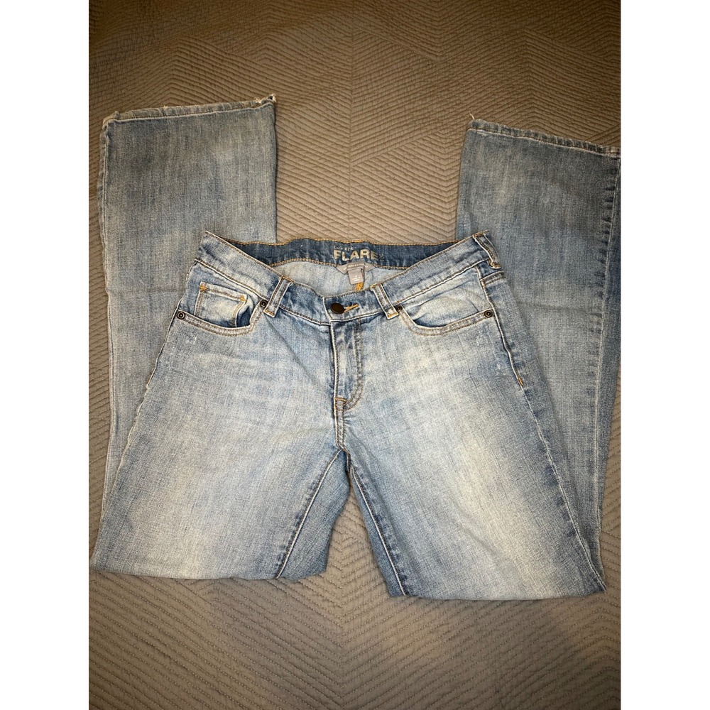 New York & Company Womens Low Rise Flare Leg Jeans Light Wash Blue Size 2